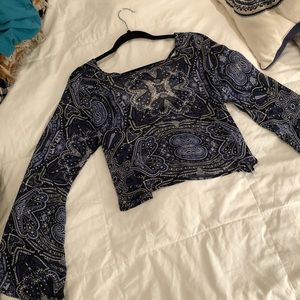 Printed Blue Blouse